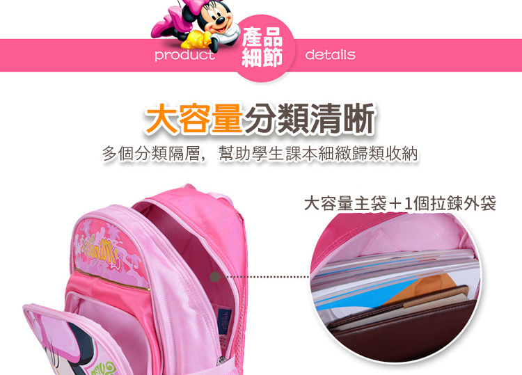 大容量分類清晰-多個分類隔層-幫助學生課本細緻歸類收納