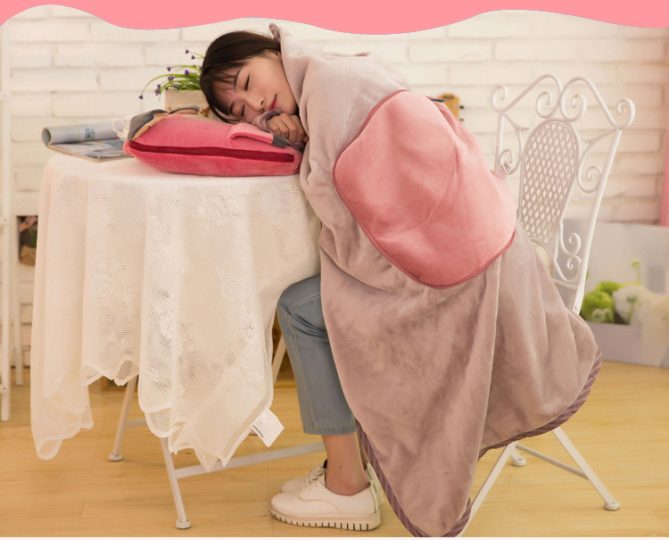 日系可愛動物造型二用抱枕空調毯