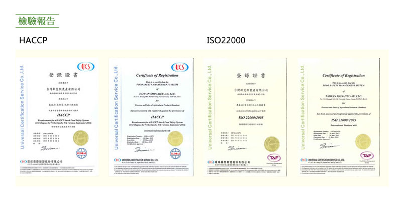檢驗報告-HACCP、ISO 22000