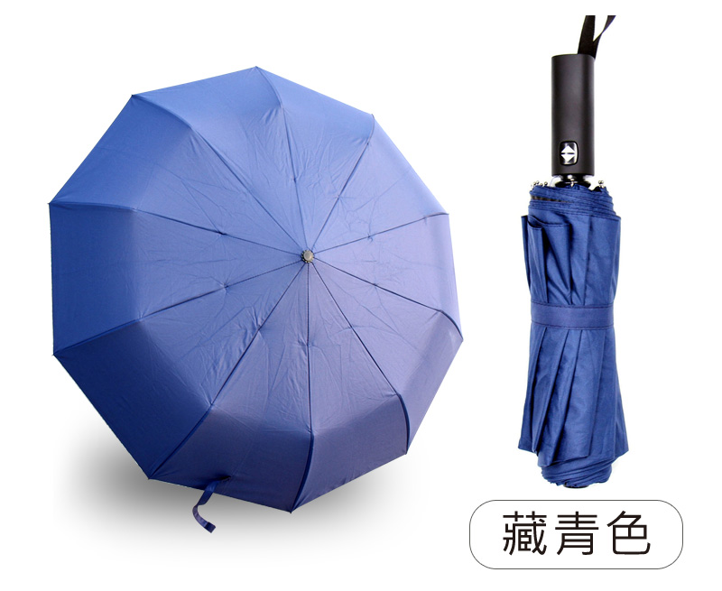 Orangeidea10骨三折自動開收傘-藏青色