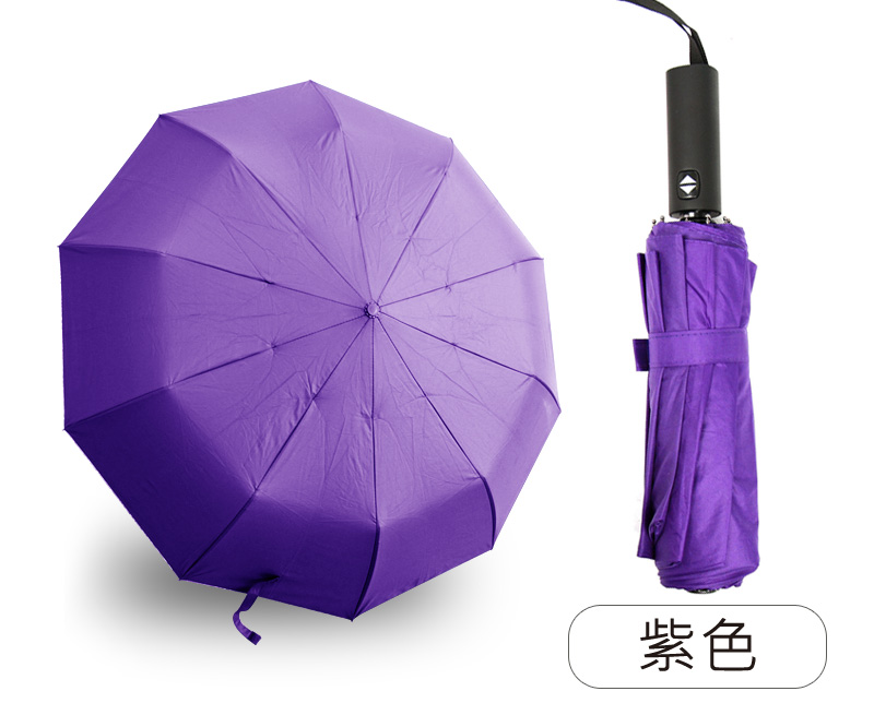 Orangeidea10骨三折自動開收傘-紫色