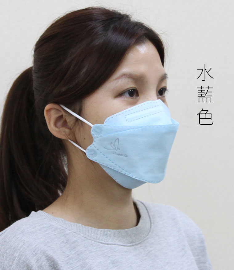 水藍色立體口罩女生戴也好看
