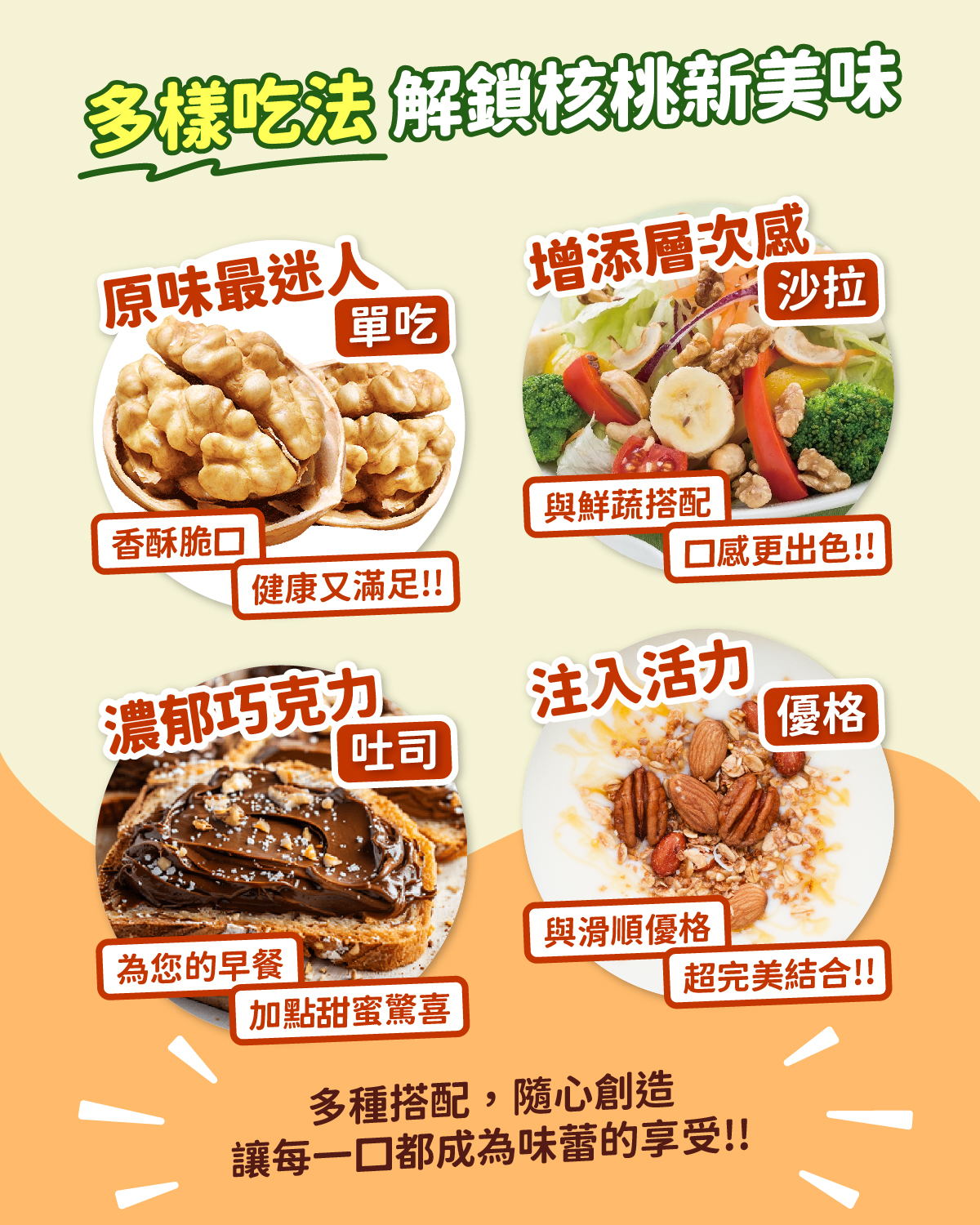 多樣吃法，解鎖核桃新美味。