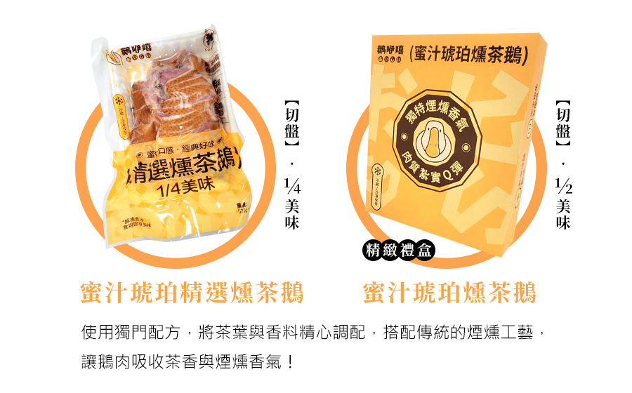 蜜汁琥珀精選燻茶鵝 蜜汁琥珀燻茶鵝