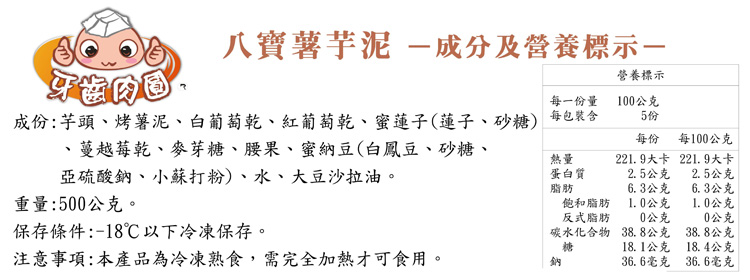 成份及營養標示